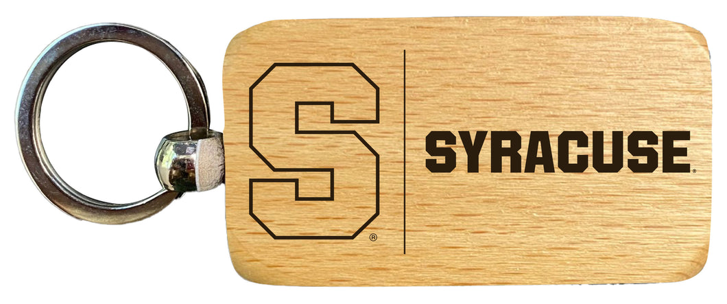 Syracuse Orange 2.5 x 1-Inch Engraved Wooden Keychain Officially Licensed Collegiate Product