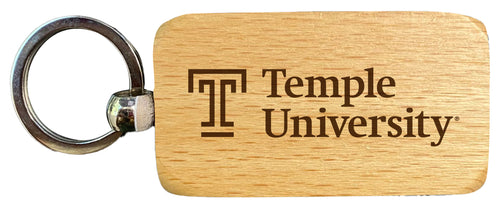 Temple University 2.5 x 1-Inch Engraved Wooden Keychain Officially Licensed Collegiate Product Single Unit