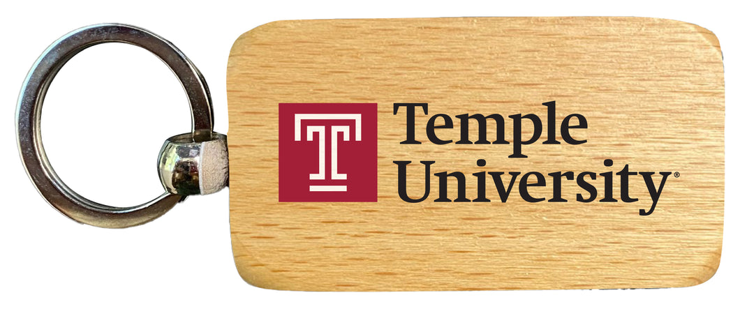 Temple University 2.5 x 1-Inch Wooden Keychain Officially Licensed Collegiate Product Single