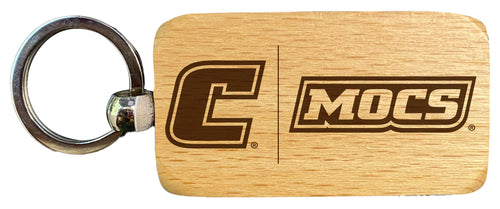 University of Tennessee at Chattanooga 2.5 x 1-Inch Engraved Wooden Keychain Officially Licensed Collegiate Product 4-Pack