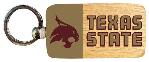 Texas State Bobcats 2.5 x 1-Inch Wooden Keychain Officially Licensed Collegiate Product 2-Pack