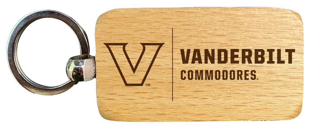 Vanderbilt University 2.5 x 1-Inch Engraved Wooden Keychain Officially Licensed Collegiate Product 2-Pack