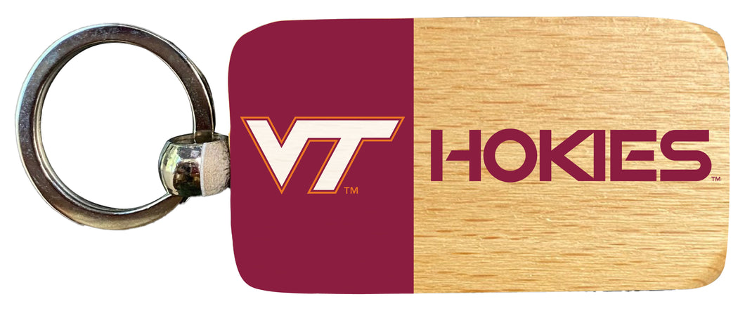Virginia Tech Hokies 2.5 x 1-Inch Wooden Keychain Officially Licensed Collegiate Product Single