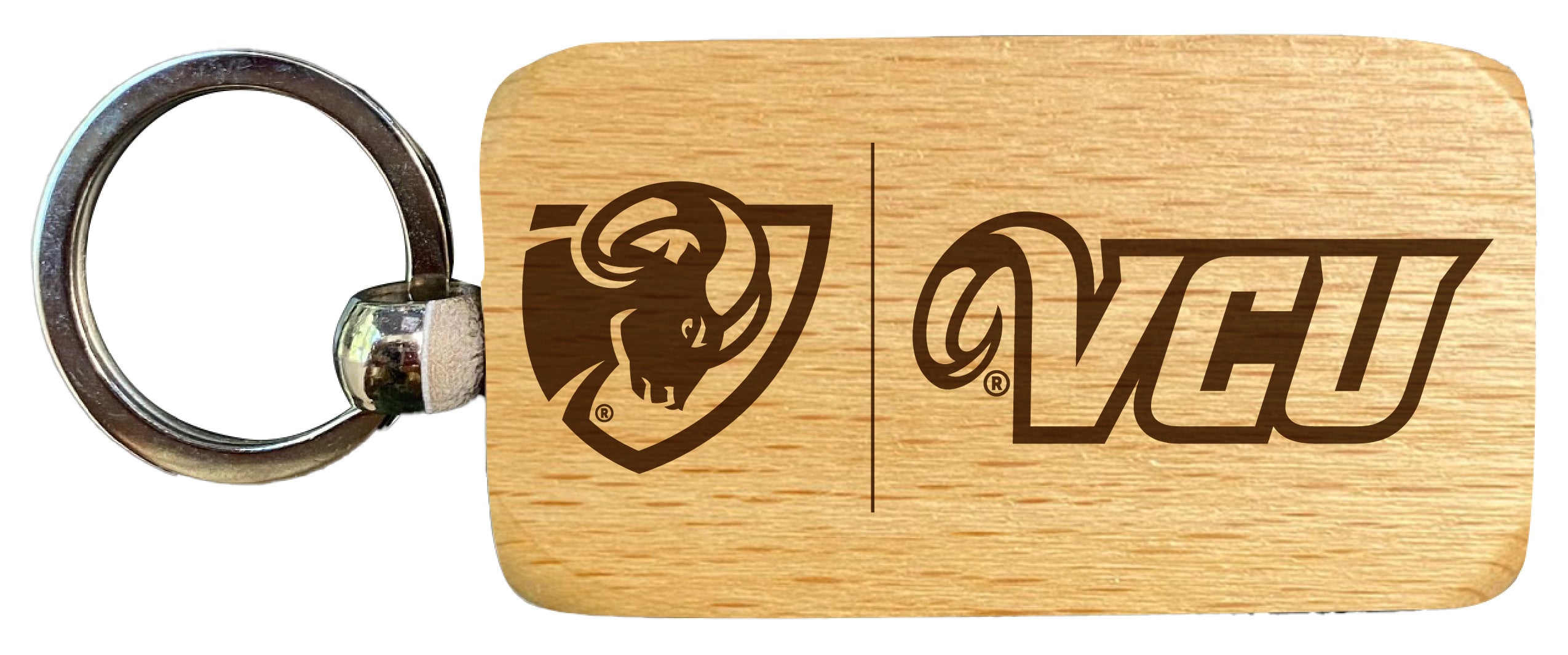 Virginia Commonwealth 2.5 x 1-Inch Engraved Wooden Keychain Officially ...
