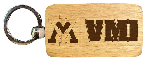 VMI Keydets 2.5 x 1-Inch Engraved Wooden Keychain Officially Licensed Collegiate Product Single Unit