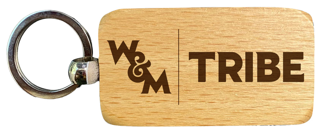 William and Mary 2.5 x 1-Inch Engraved Wooden Keychain Officially Licensed Collegiate Product Single Unit