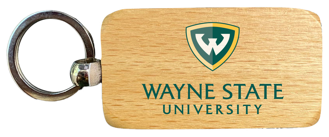 Wayne State 2.5 x 1-Inch Wooden Keychain Officially Licensed Collegiate Product 4-Pack