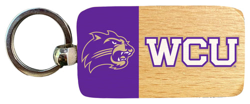 Western Carolina University 2.5 x 1-Inch Wooden Keychain Officially Licensed Collegiate Product 4-Pack
