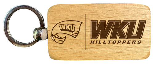 Western Kentucky Hilltoppers 2.5 x 1-Inch Engraved Wooden Keychain Officially Licensed Collegiate Product 2-Pack
