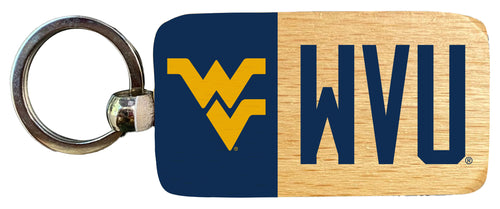 West Virginia Mountaineers 2.5 x 1-Inch Wooden Keychain Officially Licensed Collegiate Product 2-Pack