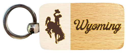 University of Wyoming 2.5 x 1-Inch Wooden Keychain Officially Licensed Collegiate Product Single