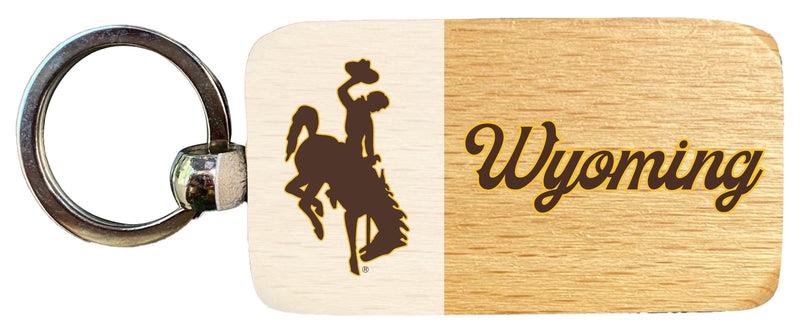 University of Wyoming 2.5 x 1-Inch Wooden Keychain Officially Licensed Collegiate Product Single