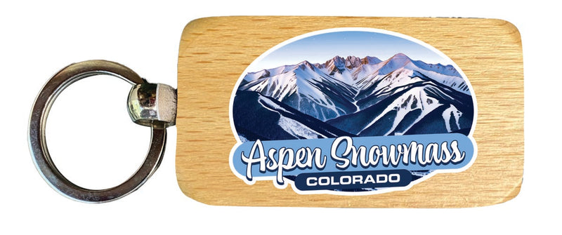 Aspen Snowmass Colorado Souvenir 2.5x1-Inch Souvenir Wooden Keychain 