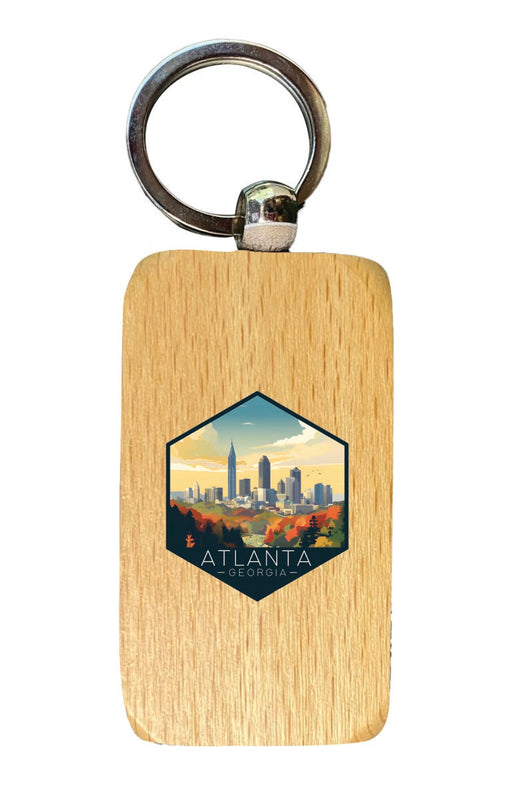 Atlanta Georgia Souvenir 2.5x1-Inch Souvenir Wooden Keychain 