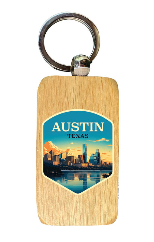 Austin Texas Souvenir 2.5x1-Inch Souvenir Wooden Keychain 