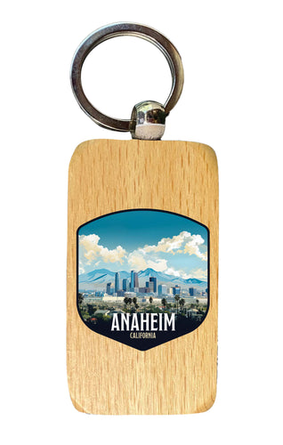 Anaheim California Design A Souvenir 2.5x1-Inch Souvenir Wooden Keychain Single
