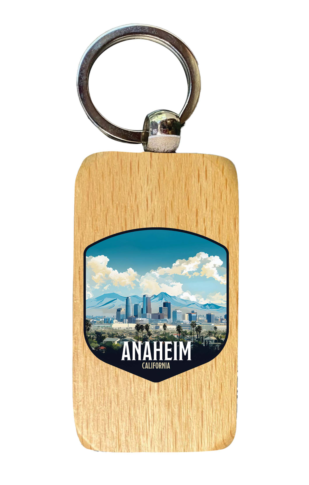 Anaheim California Design A Souvenir 2.5x1-Inch Souvenir Wooden Keychain Single