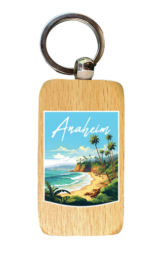 Anaheim California Design B Souvenir 2.5x1-Inch Souvenir Wooden Keychain Single