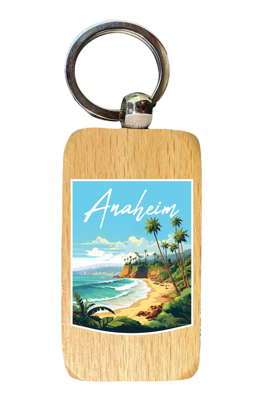 Anaheim California Design B Souvenir 2.5x1-Inch Souvenir Wooden Keychain Single