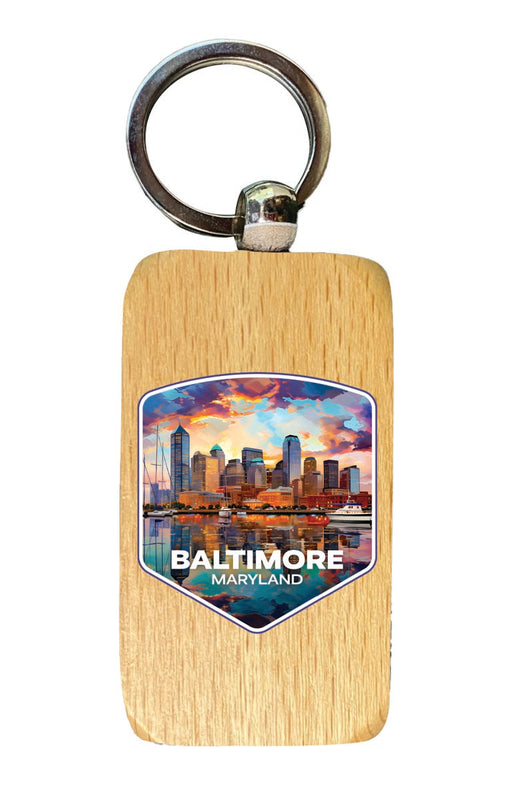 Baltimore Maryland Souvenir 2.5x1-Inch Souvenir Wooden Keychain 