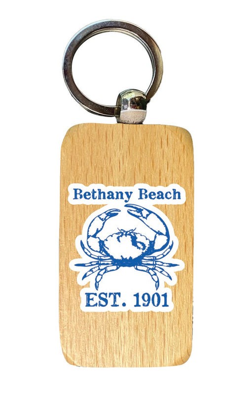 Bethany Beach Delaware Souvenir 2.5x1-Inch Souvenir Wooden Keychain 