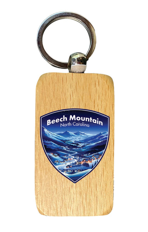 Beech Mountain North Carolina Souvenir 2.5x1-Inch Souvenir Wooden Keychain 
