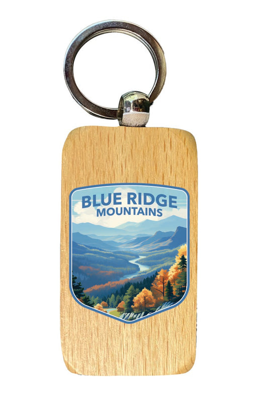 Blue Ridge Mountains Souvenir 2.5x1-Inch Souvenir Wooden Keychain 