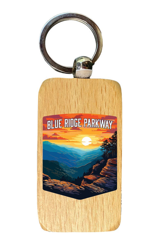 Blue Ridge Parkway Souvenir 2.5x1-Inch Souvenir Wooden Keychain 