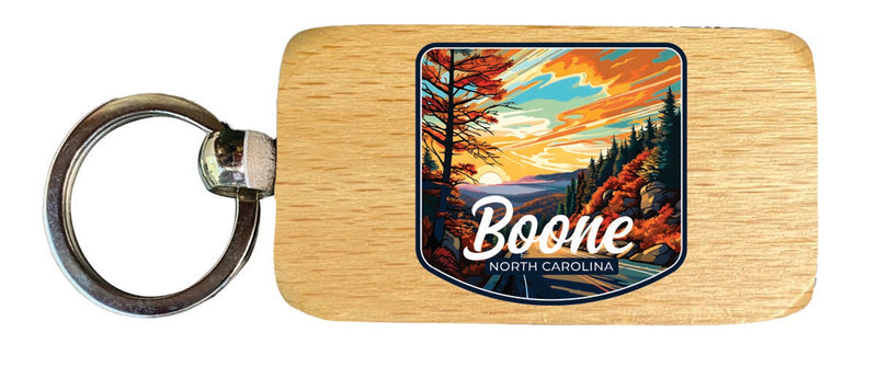 Boone North Carolina Souvenir 2.5x1-Inch Souvenir Wooden Keychain 