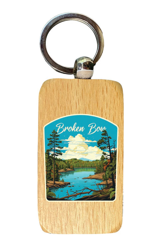 Broken Bow Oklahoma Souvenir 2.5x1-Inch Souvenir Wooden Keychain 