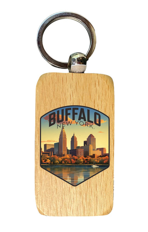 Buffalo New York Souvenir 2.5x1-Inch Souvenir Wooden Keychain 