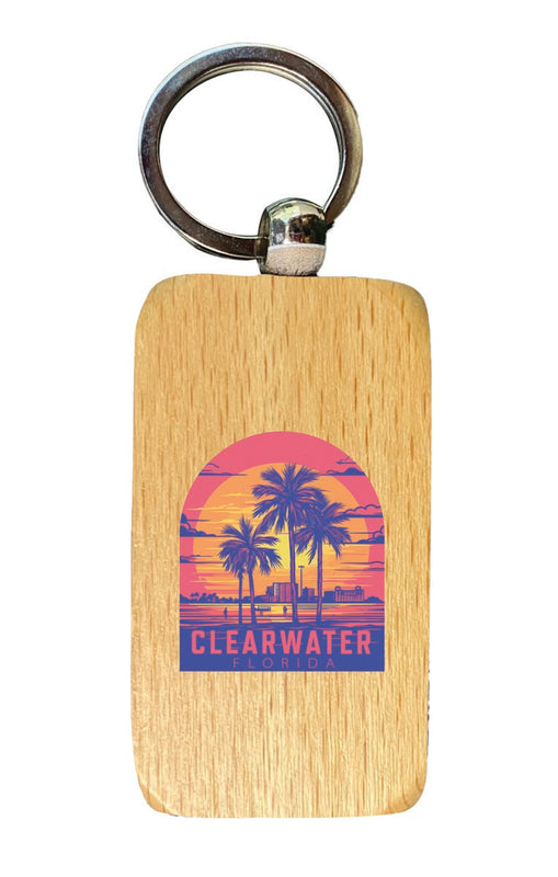 Clearwater Florida Souvenir 2.5x1-Inch Souvenir Wooden Keychain 
