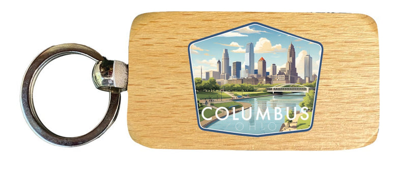 Columbus Ohio Souvenir 2.5x1-Inch Souvenir Wooden Keychain 