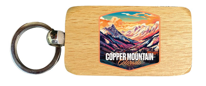 Copper Mountains Colorado Souvenir 2.5x1-Inch Souvenir Wooden Keychain 