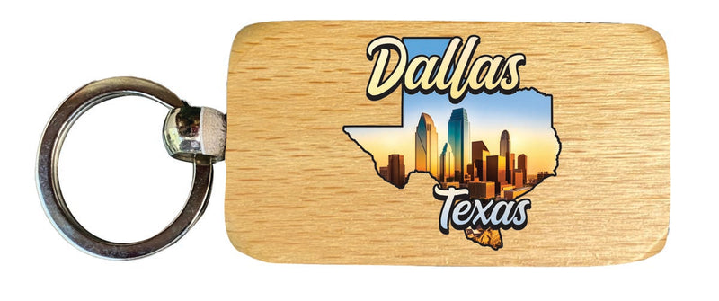 Dallas Texas Souvenir 2.5x1-Inch Souvenir Wooden Keychain 