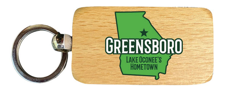 Greensboro Georgia Souvenir 2.5x1-Inch Souvenir Wooden Keychain 