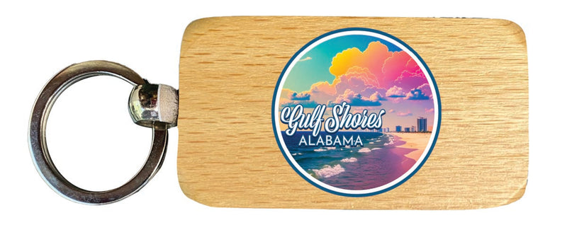 Gulf Shores Alabama Souvenir 2.5x1-Inch Souvenir Wooden Keychain 