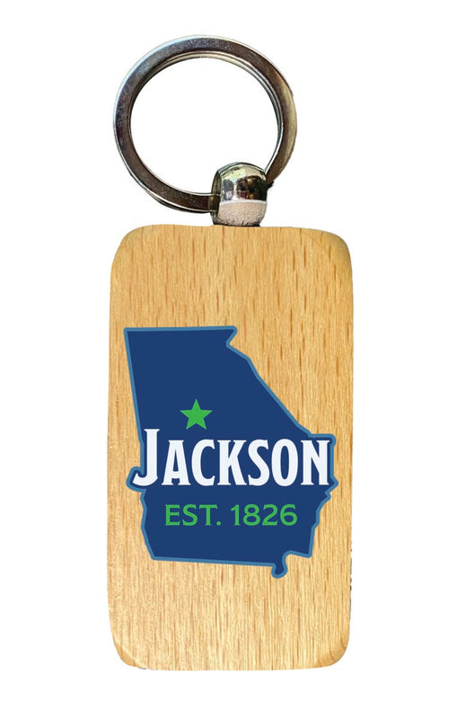 Jackson Georgia Souvenir 2.5x1-Inch Souvenir Wooden Keychain 