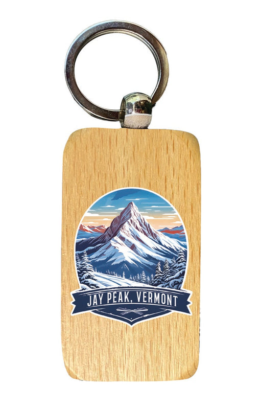 Jay Peak Vermont Souvenir 2.5x1-Inch Souvenir Wooden Keychain 