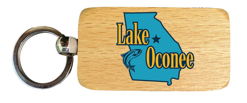 Lake Oconee Georgia Souvenir 2.5x1-Inch Souvenir Wooden Keychain 