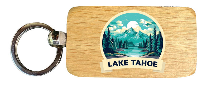 Lake Tahoe California Souvenir 2.5x1-Inch Souvenir Wooden Keychain 