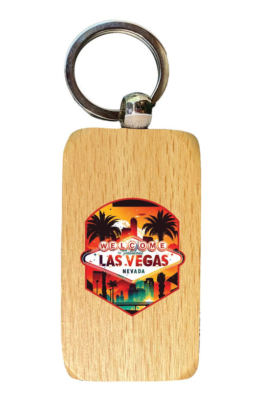 Las Vegas Nevada Souvenir 2.5x1-Inch Souvenir Wooden Keychain 