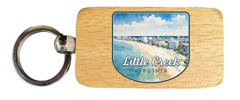 Little Creek Virginia Souvenir 2.5x1-Inch Souvenir Wooden Keychain 