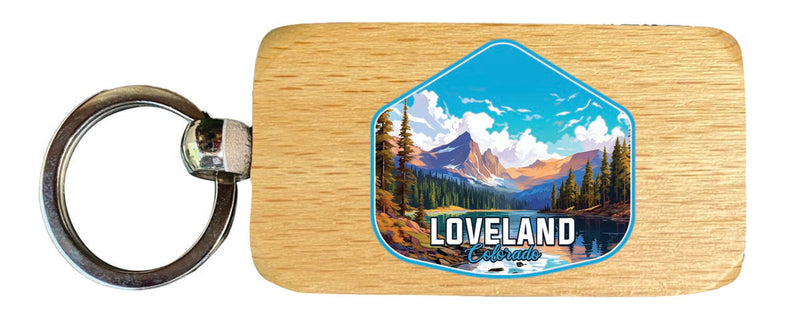 Loveland Colorado Souvenir 2.5x1-Inch Souvenir Wooden Keychain 