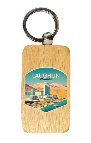Laughlin Nevada Design A Souvenir 2.5x1-Inch Souvenir Wooden Keychain Single