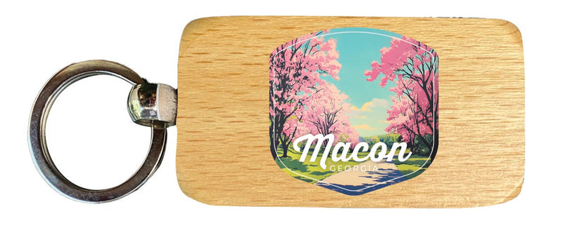 Macon Georgia Souvenir 2.5x1-Inch Souvenir Wooden Keychain 