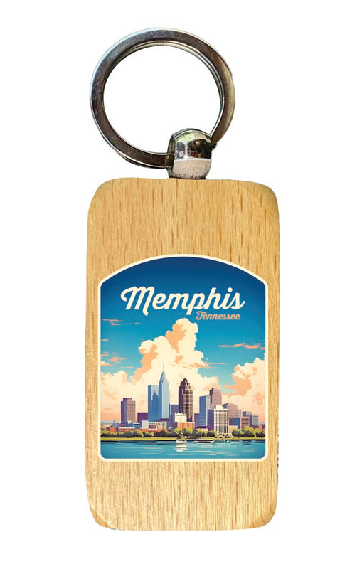 Memphis Tennessee Souvenir 2.5x1-Inch Souvenir Wooden Keychain 