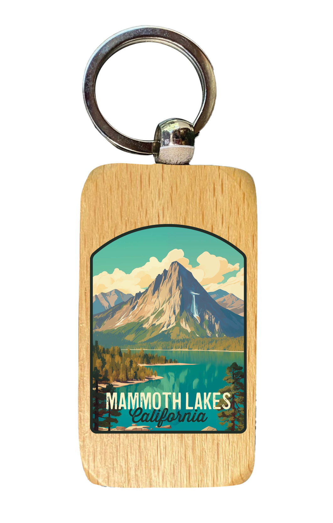 Mammoth Lakes California Design A Souvenir 2.5x1-Inch Souvenir Wooden Keychain 4-Pack