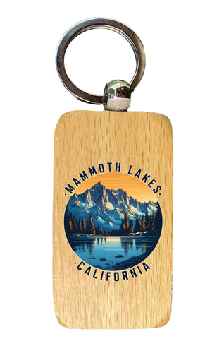 Mammoth Lakes California Design B Souvenir 2.5x1-Inch Souvenir Wooden Keychain Single