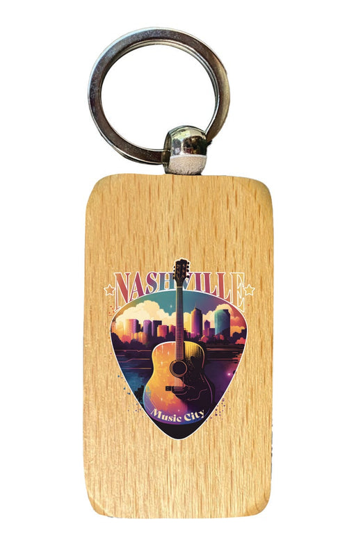 Nashville Tennessee Souvenir 2.5x1-Inch Souvenir Wooden Keychain 